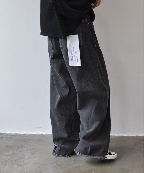 Meli rich(メリーリッチ)の「デニムワイドカーブパンツ(デニムパンツ・レディース・ブラック/ブルー系その他・MEDIUM/SMALL)」の4枚目の写真