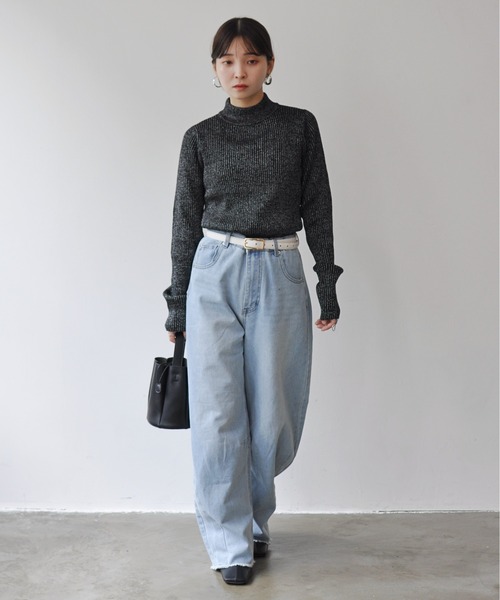 Meli rich(メリーリッチ)の「デニムワイドカーブパンツ(デニムパンツ・レディース・ブラック/ブルー系その他・MEDIUM/SMALL)」の18枚目の写真