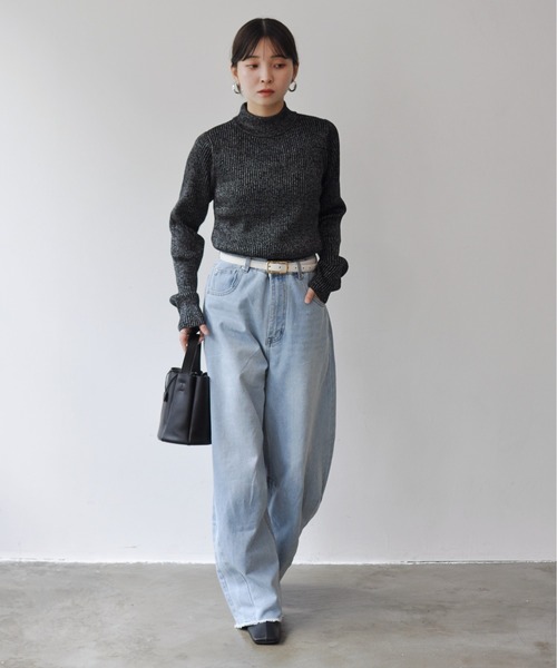 Meli rich(メリーリッチ)の「デニムワイドカーブパンツ(デニムパンツ・レディース・ブラック/ブルー系その他・MEDIUM/SMALL)」の20枚目の写真