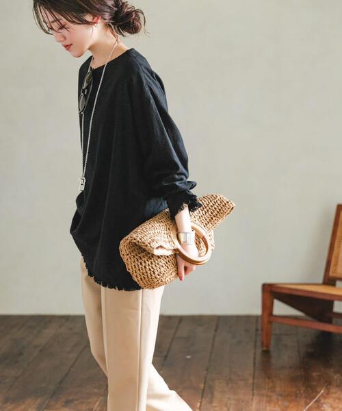 RODE SKO（ロデスコ）の「ウッドハンドルペーパーバッグ（トートバッグ・レディース・グレー/ナチュラル/ブラック・ONE）」の3枚目の写真