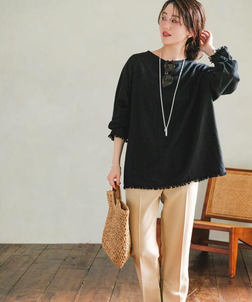 RODE SKO（ロデスコ）の「ウッドハンドルペーパーバッグ（トートバッグ・レディース・グレー/ナチュラル/ブラック・ONE）」の7枚目の写真