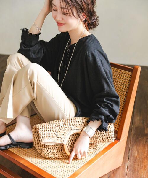 RODE SKO（ロデスコ）の「ウッドハンドルペーパーバッグ（トートバッグ・レディース・グレー/ナチュラル/ブラック・ONE）」の13枚目の写真