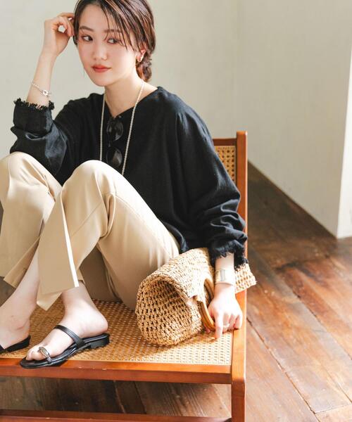 RODE SKO（ロデスコ）の「ウッドハンドルペーパーバッグ（トートバッグ・レディース・グレー/ナチュラル/ブラック・ONE）」の14枚目の写真