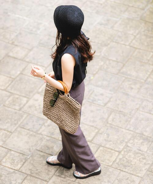 RODE SKO（ロデスコ）の「ウッドハンドルペーパーバッグ（トートバッグ・レディース・グレー/ナチュラル/ブラック・ONE）」の22枚目の写真