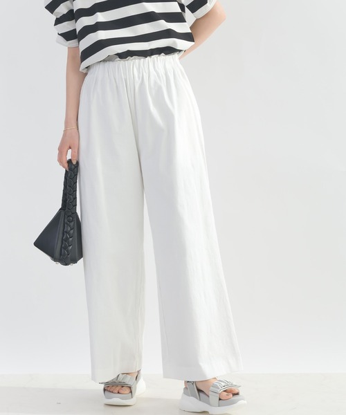 PICCIN（ピッチン）の「ウエストギャザーストレッチワイドパンツ（その他パンツ・レディース・オリーブ/サンドベージュ/エメラルド/イエロー/ピンク/オフホワイト/ブラック/ターコイズブルー・M）」の3枚目の写真