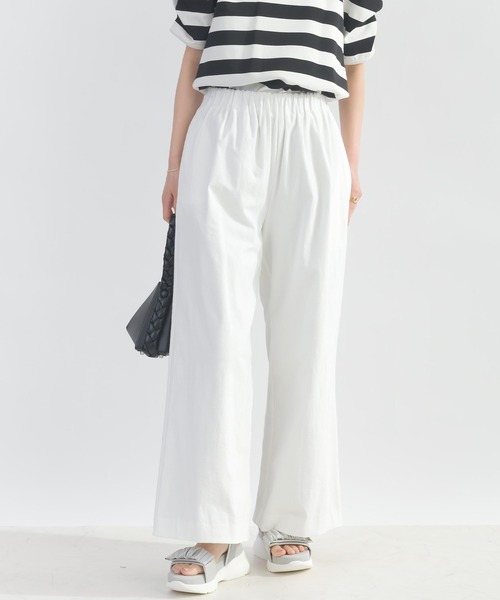 PICCIN（ピッチン）の「ウエストギャザーストレッチワイドパンツ（その他パンツ・レディース・オリーブ/サンドベージュ/エメラルド/イエロー/ピンク/オフホワイト/ブラック/ターコイズブルー・M）」の9枚目の写真