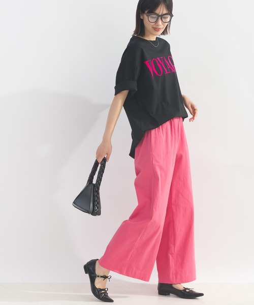 PICCIN（ピッチン）の「ウエストギャザーストレッチワイドパンツ（その他パンツ・レディース・オリーブ/サンドベージュ/エメラルド/イエロー/ピンク/オフホワイト/ブラック/ターコイズブルー・M）」の20枚目の写真