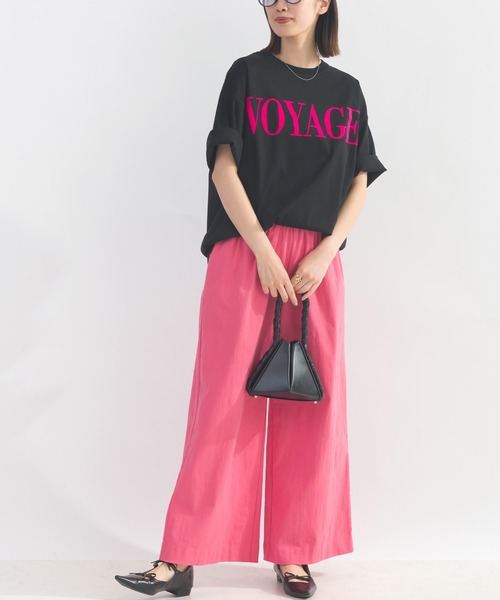 PICCIN（ピッチン）の「ウエストギャザーストレッチワイドパンツ（その他パンツ・レディース・オリーブ/サンドベージュ/エメラルド/イエロー/ピンク/オフホワイト/ブラック/ターコイズブルー・M）」の19枚目の写真