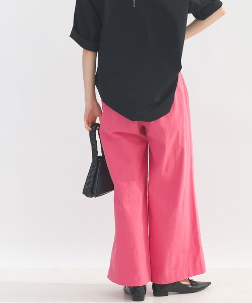 PICCIN（ピッチン）の「ウエストギャザーストレッチワイドパンツ（その他パンツ・レディース・オリーブ/サンドベージュ/エメラルド/イエロー/ピンク/オフホワイト/ブラック/ターコイズブルー・M）」の17枚目の写真