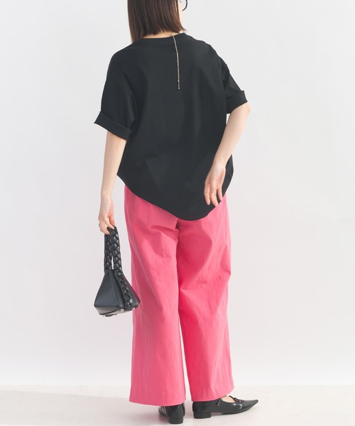 PICCIN（ピッチン）の「ウエストギャザーストレッチワイドパンツ（その他パンツ・レディース・オリーブ/サンドベージュ/エメラルド/イエロー/ピンク/オフホワイト/ブラック/ターコイズブルー・M）」の21枚目の写真