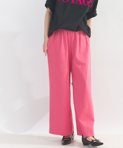 PICCIN（ピッチン）の「ウエストギャザーストレッチワイドパンツ（その他パンツ・レディース・オリーブ/サンドベージュ/エメラルド/イエロー/ピンク/オフホワイト/ブラック/ターコイズブルー・M）」の15枚目の写真