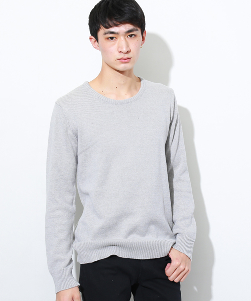 AKM Contemporary(エイケイエムコンテンポラリー)の「【AKM Contemporary】別注クルーネックコットンニット(ニット/セーター・メンズ・ホワイト/グレー/ネイビー/ブラック・L/S/M)」の3枚目の写真