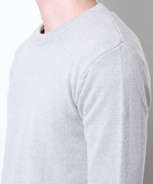 AKM Contemporary(エイケイエムコンテンポラリー)の「【AKM Contemporary】別注クルーネックコットンニット(ニット/セーター・メンズ・ホワイト/グレー/ネイビー/ブラック・L/S/M)」の8枚目の写真
