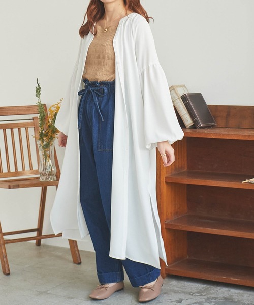 mil（ミル）の「【150㎝前後の小柄さんサイズ】スリットシャツワンピース（シャツワンピース・レディース・オフホワイト/グリーン/ベージュ・XS/S）」の6枚目の写真