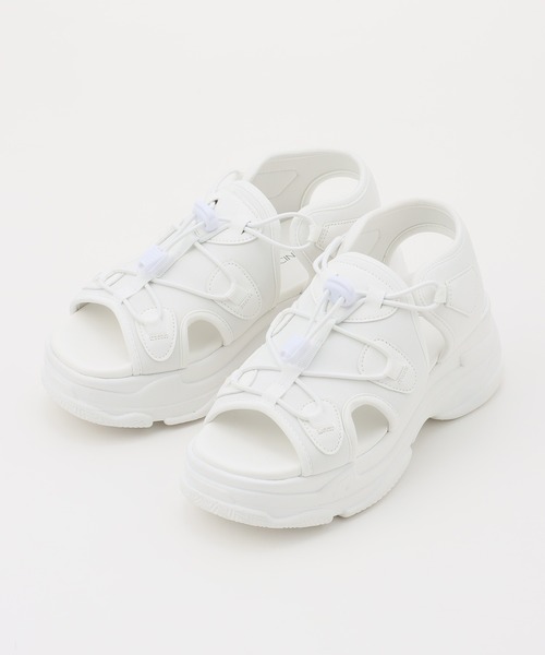 Honeys（ハニーズ）の「コード付きスポーツサンダル（サンダル・レディース・ホワイト/ブラック×ホワイト・S/M/L/LL）」の9枚目の写真