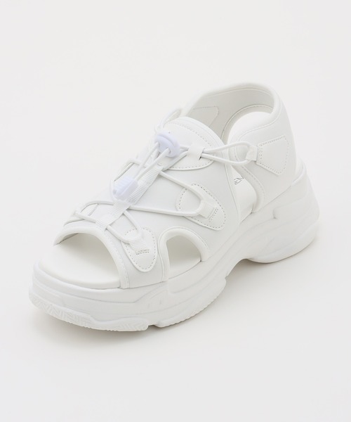 Honeys（ハニーズ）の「コード付きスポーツサンダル（サンダル・レディース・ホワイト/ブラック×ホワイト・S/M/L/LL）」の10枚目の写真