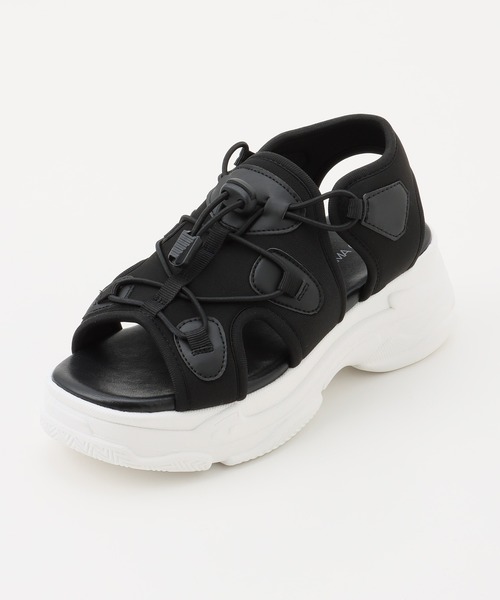 Honeys（ハニーズ）の「コード付きスポーツサンダル（サンダル・レディース・ホワイト/ブラック×ホワイト・S/M/L/LL）」の13枚目の写真