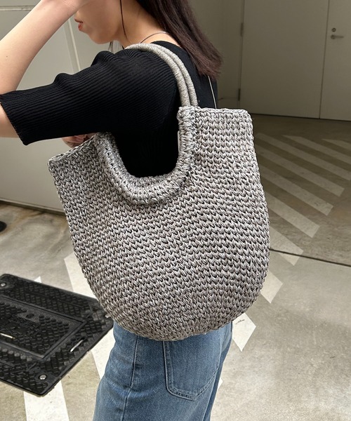 CAPRICIEUX LE'MAGE(カプリシューレマージュ)の「コードペーパートートバッグ(トートバッグ・レディース・ブラック/グレー/ブラウン・FREE)」の13枚目の写真