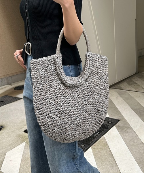 CAPRICIEUX LE'MAGE(カプリシューレマージュ)の「コードペーパートートバッグ(トートバッグ・レディース・ブラック/グレー/ブラウン・FREE)」の14枚目の写真