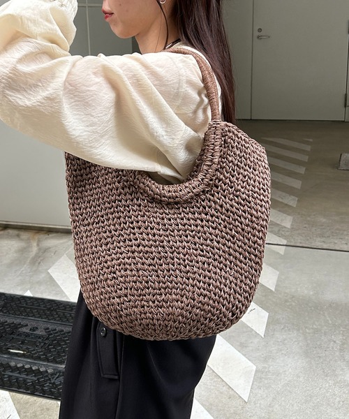 CAPRICIEUX LE'MAGE(カプリシューレマージュ)の「コードペーパートートバッグ(トートバッグ・レディース・ブラック/グレー/ブラウン・FREE)」の8枚目の写真