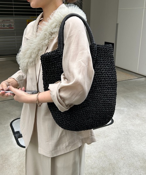 CAPRICIEUX LE'MAGE(カプリシューレマージュ)の「コードペーパートートバッグ(トートバッグ・レディース・ブラック/グレー/ブラウン・FREE)」の10枚目の写真