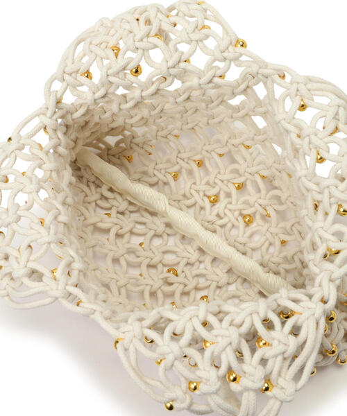 EDIT COLOGNE（エディットコロン）の「メタルビーズメッシュバッグ（ハンドバッグ・レディース・グレー/オフホワイト/ブラック・ﾌﾘ-）」の17枚目の写真