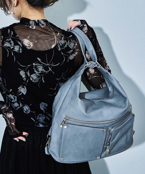 D.KELLY（ディーケリー）の「D.KELLY 2way変形リュック ショルダーバッグ バックパック レディース バッグ（バックパック/リュック・レディース・ピンク/ブラック/ブルー/グレー・ONE SIZE）」の18枚目の写真