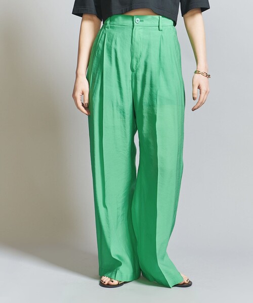 BEAUTY&YOUTH UNITED ARROWS(ビューティーアンドユースユナイテッドアローズ)の「シアー タックパンツ(スラックス・レディース・ケリー/オフホワイト/ブラック/ダークグレー・M/S)」の12枚目の写真