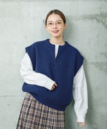 ウールナイロン ハーフZIPベスト