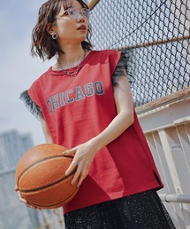 NBA | 【NBA】別注/フリルチュールスリーブロゴTシャツ(Tシャツ/カットソー)