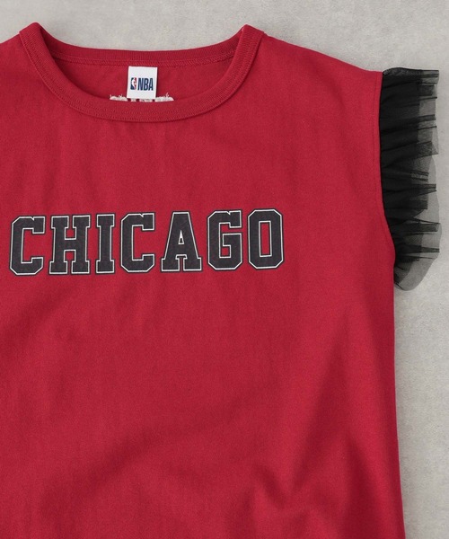 NBA（エヌビーエー）の「【NBA】別注/フリルチュールスリーブロゴTシャツ（Tシャツ/カットソー・レディース・レッド/ブラック・FREE）」の21枚目の写真