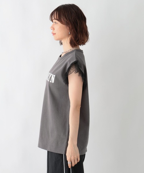 NBA（エヌビーエー）の「【NBA】別注/フリルチュールスリーブロゴTシャツ（Tシャツ/カットソー・レディース・レッド/ブラック・FREE）」の12枚目の写真