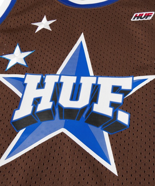 HUF(ハフ)の「ALL STAR BASKETBALL JERSEY / HUF ハフ バスケットボール ジャージ(タンクトップ・メンズ・ブラウン・SMALL/XX-LARGE/X-LARGE/LARGE/MEDIUM)」の7枚目の写真