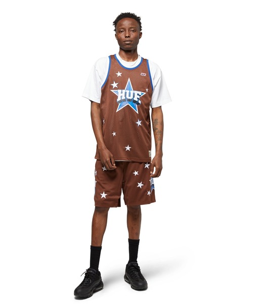 HUF(ハフ)の「ALL STAR BASKETBALL JERSEY / HUF ハフ バスケットボール ジャージ(タンクトップ・メンズ・ブラウン・SMALL/XX-LARGE/X-LARGE/LARGE/MEDIUM)」の3枚目の写真