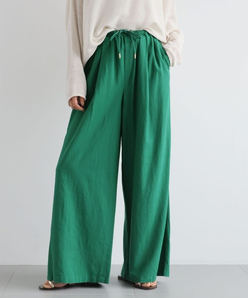 BARNYARDSTORM（バンヤードストーム）の「BARNYARDSTORM / リネンイージーパンツ【WEB限定カラー・サイズ】ハンドウォッシャブル（その他パンツ・レディース・グリーン/カーキ/ブラック/モカ・S/M/L）」の4枚目の写真