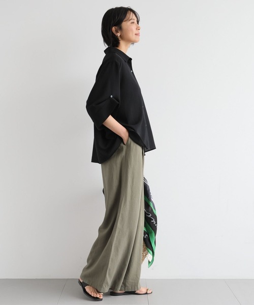 BARNYARDSTORM（バンヤードストーム）の「BARNYARDSTORM / リネンイージーパンツ【WEB限定カラー・サイズ】ハンドウォッシャブル（その他パンツ・レディース・グリーン/カーキ/ブラック/モカ・S/M/L）」の18枚目の写真