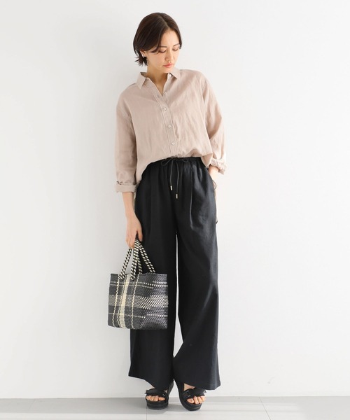 BARNYARDSTORM（バンヤードストーム）の「BARNYARDSTORM / リネンイージーパンツ【WEB限定カラー・サイズ】ハンドウォッシャブル（その他パンツ・レディース・グリーン/カーキ/ブラック/モカ・S/M/L）」の12枚目の写真