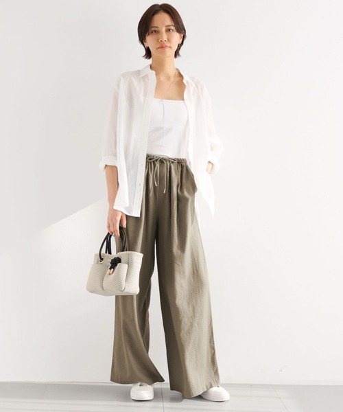 BARNYARDSTORM（バンヤードストーム）の「BARNYARDSTORM / リネンイージーパンツ【WEB限定カラー・サイズ】ハンドウォッシャブル（その他パンツ・レディース・グリーン/カーキ/ブラック/モカ・S/M/L）」の7枚目の写真