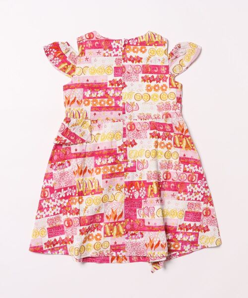 HAKKA KIDS（ハッカキッズ）の「フラワーベジタブルボーダープリントオフショルダーワンピース（ワンピース・キッズ・ネイビー/ピンク・100cm/110cm/120cm/130cm）」の5枚目の写真