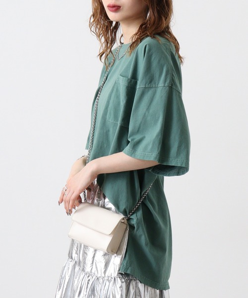 FUNALIVE（ファンアライブ）の「Pigmented oversized pocket T-shirt / ピグメント加工オーバーサイズポケット付きTシャツ unisex（Tシャツ/カットソー・メンズ・グリーン/チャコール/ブラック/パープル/ネイビー/ベージュ・L/M/XL）」の7枚目の写真