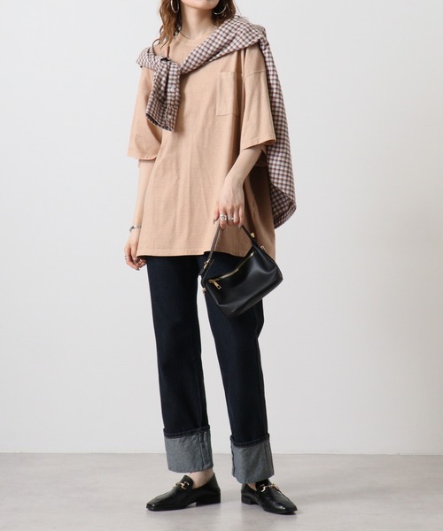 FUNALIVE（ファンアライブ）の「Pigmented oversized pocket T-shirt / ピグメント加工オーバーサイズポケット付きTシャツ unisex（Tシャツ/カットソー・メンズ・グリーン/チャコール/ブラック/パープル/ネイビー/ベージュ・L/M/XL）」の11枚目の写真