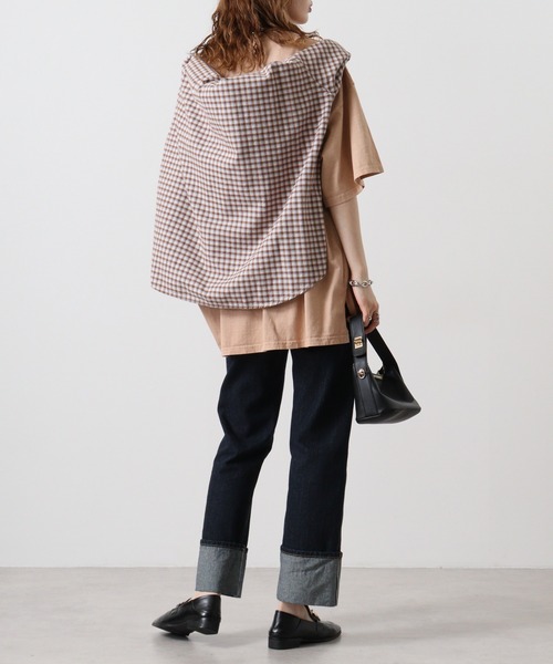 FUNALIVE（ファンアライブ）の「Pigmented oversized pocket T-shirt / ピグメント加工オーバーサイズポケット付きTシャツ unisex（Tシャツ/カットソー・メンズ・グリーン/チャコール/ブラック/パープル/ネイビー/ベージュ・L/M/XL）」の9枚目の写真