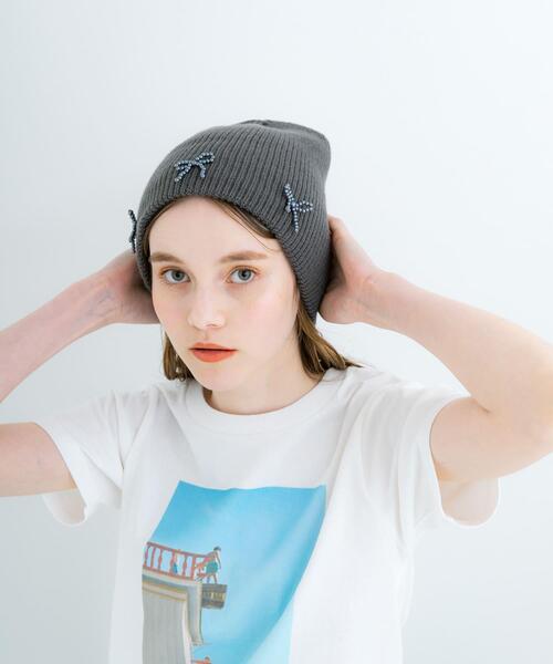 SMELLY（スメリー）の「リボンニットワッチ（ニットキャップ/ビーニー・レディース・グレー/ブラック・-）」の17枚目の写真