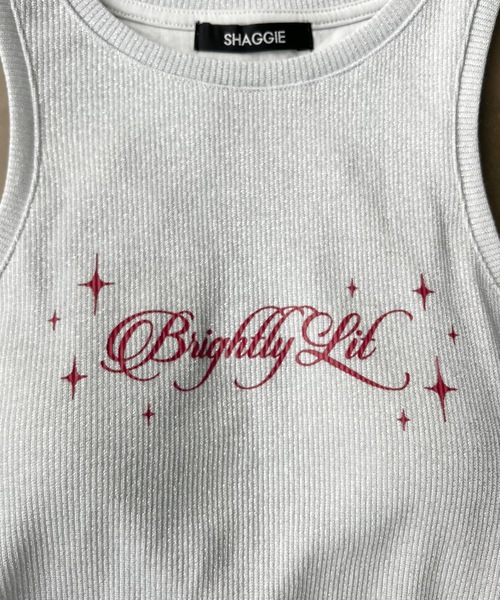 SHAGGIE（シャギー）の「【カップ付き】サイドシャーリングラメタンクアメスリ（タンクトップ・レディース・シルバー/ブラック/グリーン・FREE）」の9枚目の写真