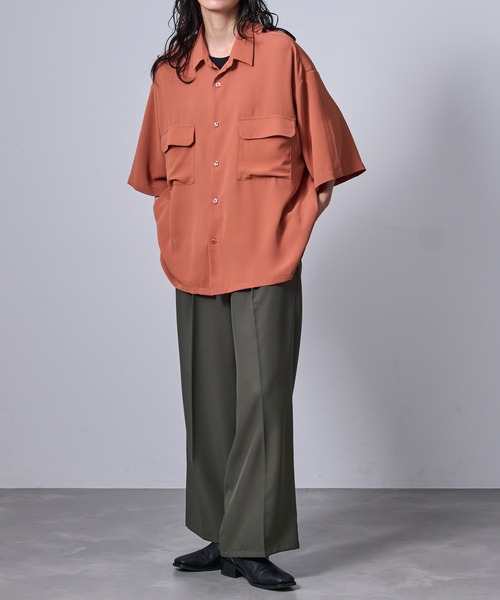 JUNRED（ジュンレッド）の「【 セットアップ対応 】ドレープツイルビッグシャツ（シャツ/ブラウス・メンズ・オレンジ/ブラック/グレー系その他・L/M/S）」の9枚目の写真