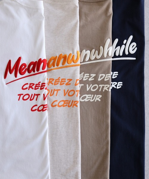 andme(アンドミー)の「【新色追加】プリントエンブロイダリーロゴ半袖Tシャツ(Tシャツ/カットソー・レディース・オフホワイト/キナリ/スミクロ/オートミール/ベージュ系その他/ベージュ/ホワイト×レッド/ネイビー・M/S)」の19枚目の写真