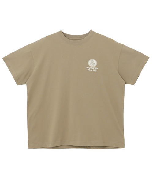 andme(アンドミー)の「【新色追加】プリントエンブロイダリーロゴ半袖Tシャツ(Tシャツ/カットソー・レディース・オフホワイト/キナリ/スミクロ/オートミール/ベージュ系その他/ベージュ/ホワイト×レッド/ネイビー・M/S)」の20枚目の写真