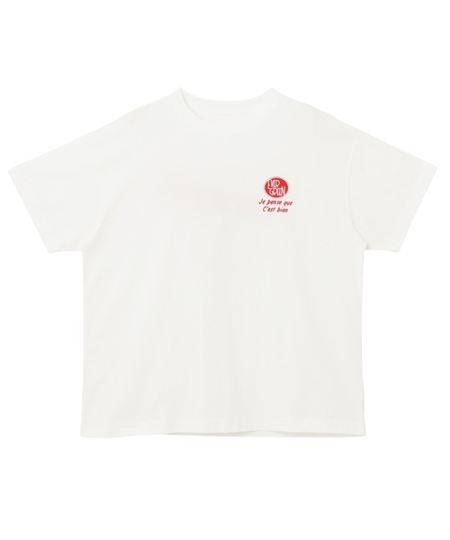 andme（アンドミー）の「【新色追加】プリントエンブロイダリーロゴ半袖Tシャツ（Tシャツ/カットソー・レディース・オフホワイト/キナリ/スミクロ/オートミール/ベージュ系その他/ベージュ/ホワイト×レッド/ネイビー・M/S）」の22枚目の写真