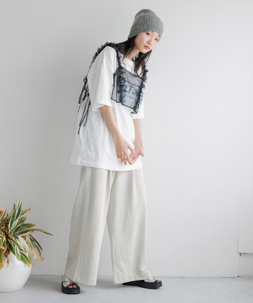 LOWRYS FARM（ローリーズファーム）の「スウェットワイドパンツ　127528（スウェットパンツ・レディース・グレー/チャコールグレー/アイボリー・FREE）」の10枚目の写真