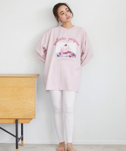 gelato pique（ジェラートピケ）の「リブレギンス（レギンス/スパッツ・レディース・グレー/ピンク・FREE）」の3枚目の写真